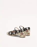 Valentino Mary-Jane Nellcôte Pumps In Papier Floral Jacquard Fabric 30Mm - Image 4